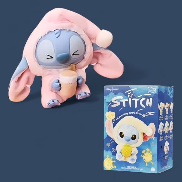 MINISO Disney Stitch Eat Something Before Sleep Plush Pendant - Milk Tea Desire - Picture 15 of 16